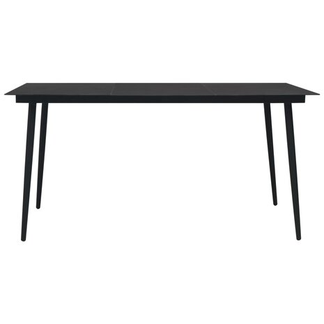 5-delige Tuinset PVC-rattan zwart