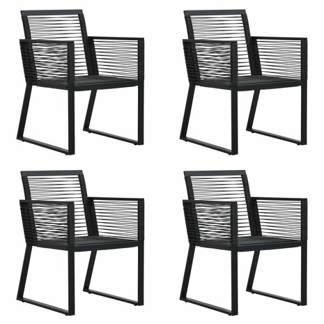 5-delige Tuinset PVC-rattan zwart
