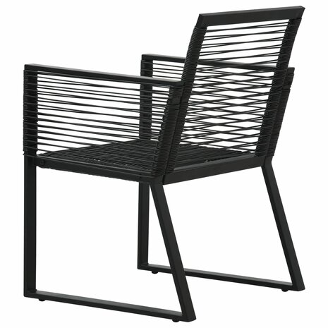 5-delige Tuinset PVC-rattan zwart
