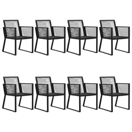 9-delige Tuinset PVC-rattan zwart