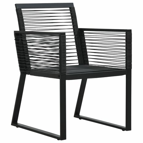 9-delige Tuinset PVC-rattan zwart