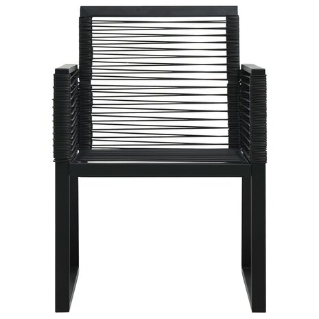 9-delige Tuinset PVC-rattan zwart