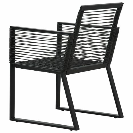 9-delige Tuinset PVC-rattan zwart