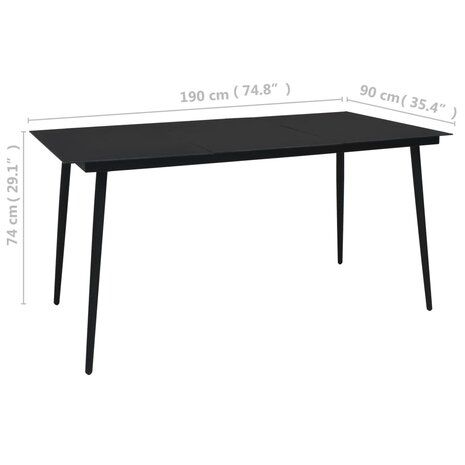 9-delige Tuinset PVC-rattan zwart
