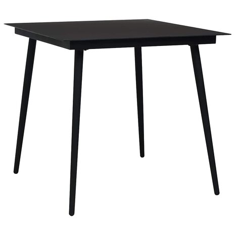 3-delige Tuinset poly rattan en glas