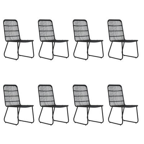 9-delige Tuinset poly rattan en glas