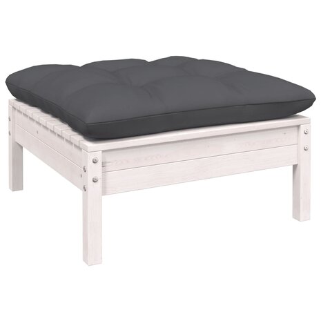 11-delige Loungeset met kussens grenenhout wit