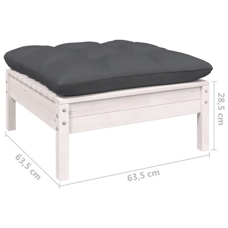 11-delige Loungeset met kussens grenenhout wit