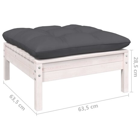 11-delige Loungeset met kussens grenenhout wit