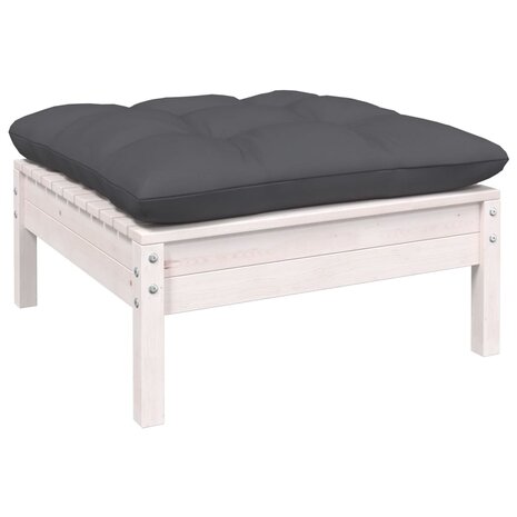 11-delige Loungeset met kussens grenenhout wit