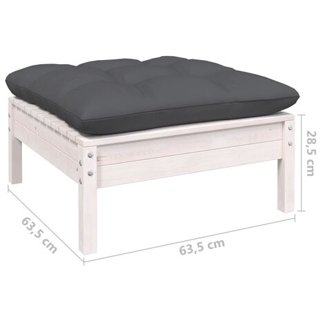 11-delige Loungeset met kussens grenenhout wit