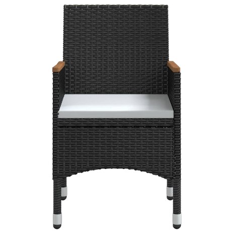 3-delige Tuinset met kussens zwart