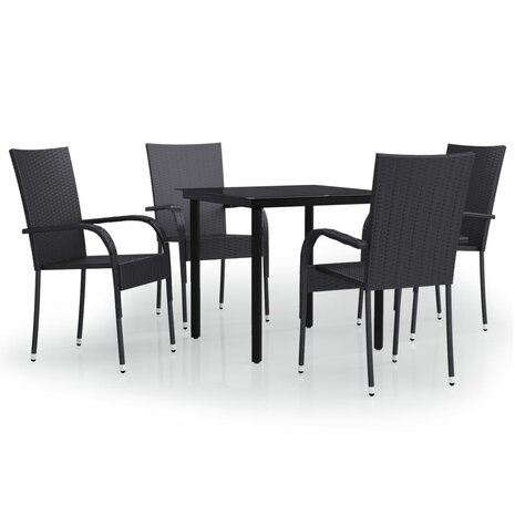 5-delige Tuinset zwart