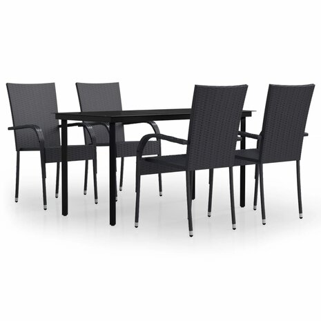5-delige Tuinset zwart