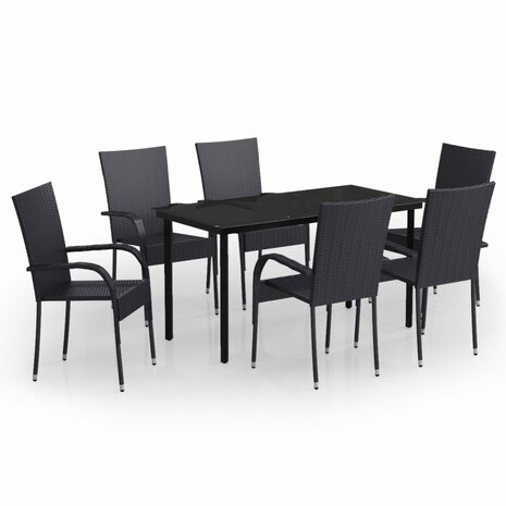 7-delige Tuinset zwart