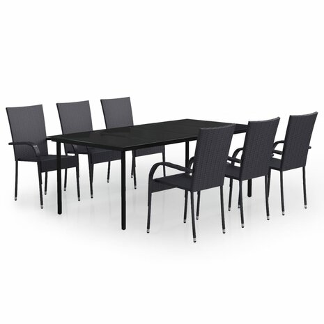 7-delige Tuinset zwart