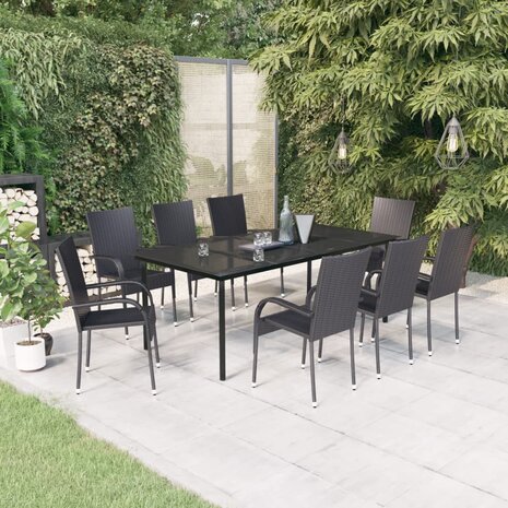 9-delige Tuinset zwart