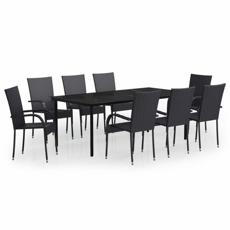 9-delige Tuinset zwart