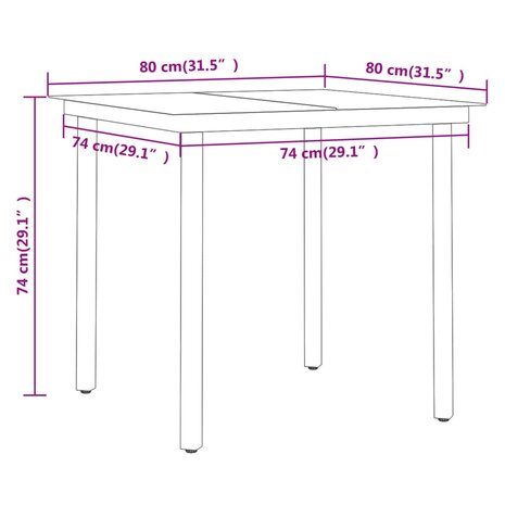 5-delige Tuinset grijs en zwart