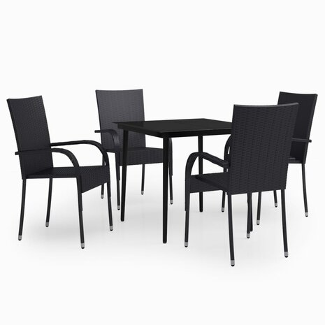 5-delige Tuinset zwart