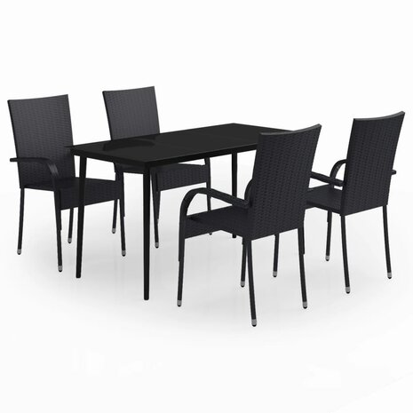 5-delige Tuinset zwart