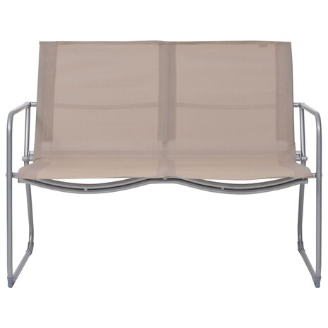 4-delige Loungeset stof en staal taupe