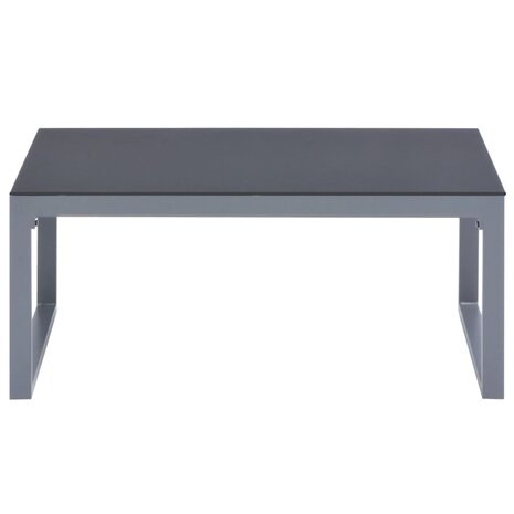 3-delige Loungeset met kussens aluminium zwart