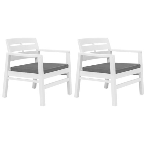 3-delige Loungeset kunststof wit
