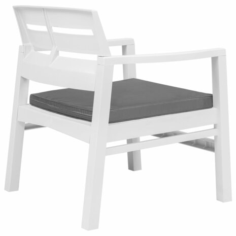 3-delige Loungeset kunststof wit