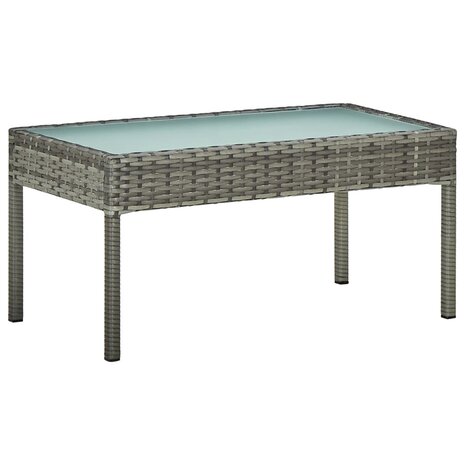 4-delige Loungeset met kussens poly rattan grijs