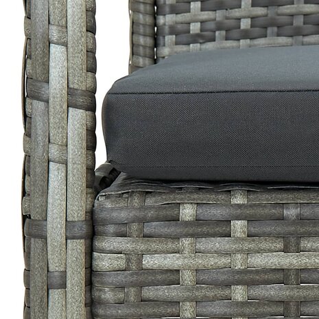 4-delige Loungeset met kussens poly rattan grijs