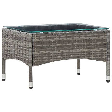 4-delige Loungeset met kussens poly rattan grijs
