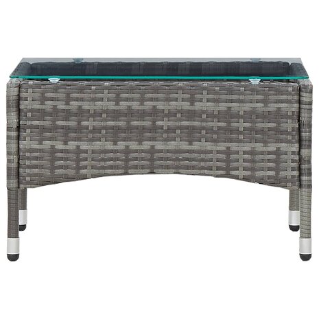 4-delige Loungeset met kussens poly rattan grijs