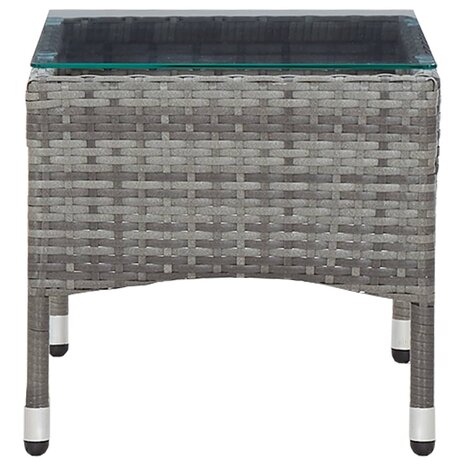4-delige Loungeset met kussens poly rattan grijs