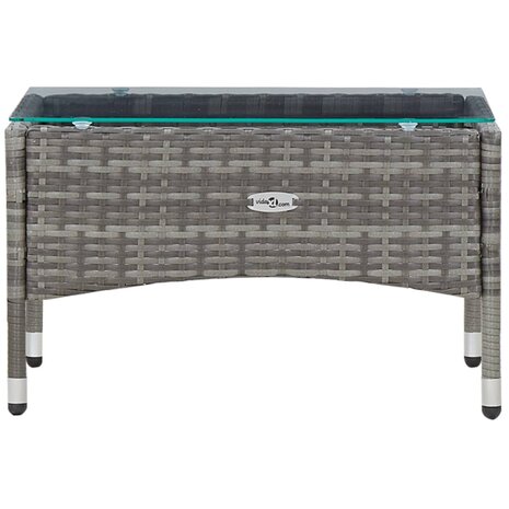 4-delige Loungeset met kussens poly rattan grijs