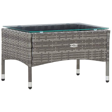 5-delige Loungeset met kussens poly rattan grijs