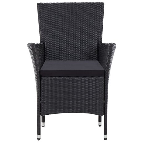 9-delige Tuinset poly rattan zwart