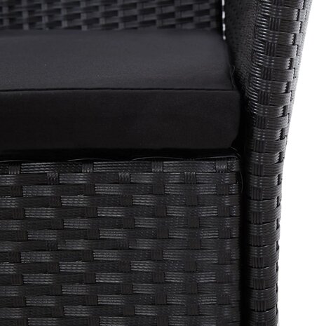 9-delige Tuinset poly rattan zwart