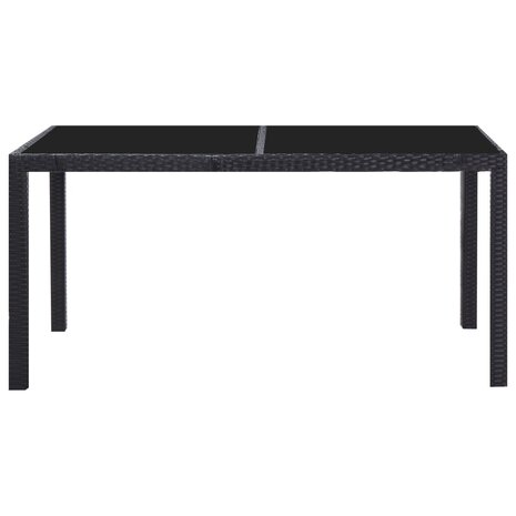 7-delige Tuinset poly rattan zwart