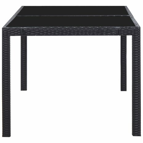7-delige Tuinset poly rattan zwart