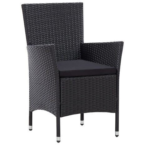 7-delige Tuinset poly rattan zwart