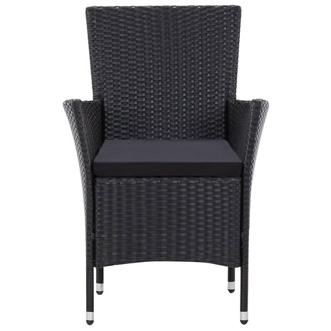 7-delige Tuinset poly rattan zwart