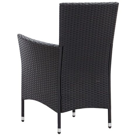 7-delige Tuinset poly rattan zwart