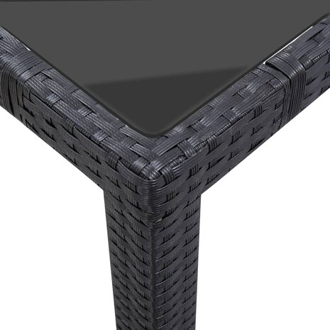 7-delige Tuinset poly rattan zwart
