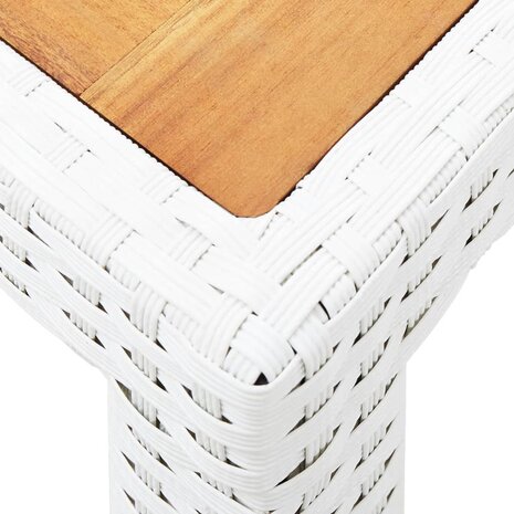 9-delige Tuinset poly rattan wit