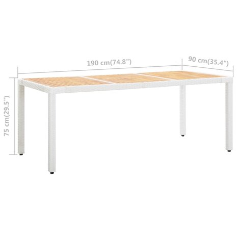 9-delige Tuinset poly rattan wit