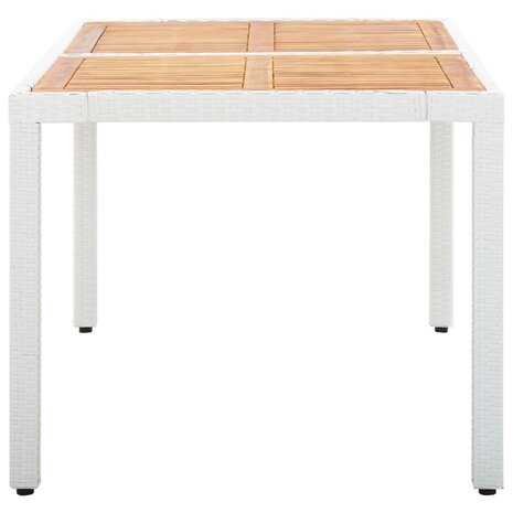 7-delige Tuinset poly rattan wit