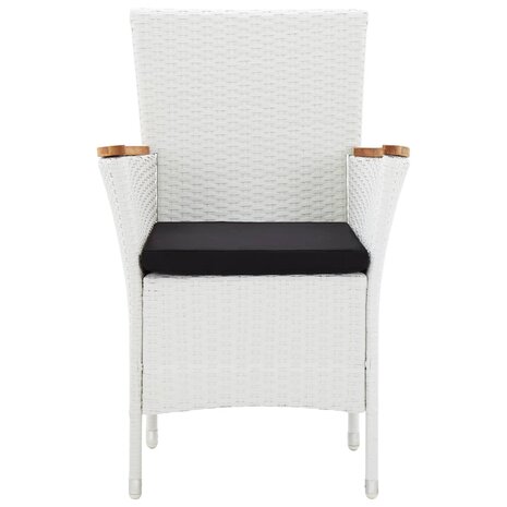 7-delige Tuinset poly rattan wit