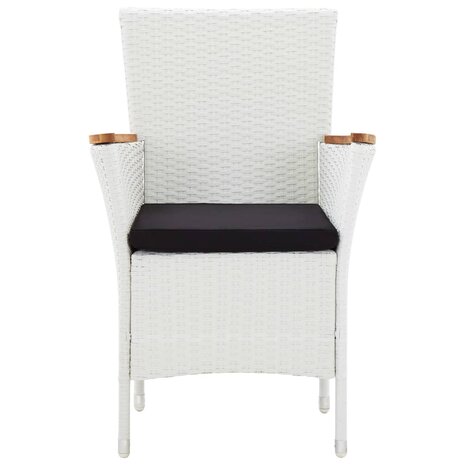 5-delige Tuinset poly rattan wit