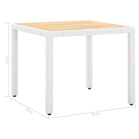5-delige Tuinset poly rattan wit